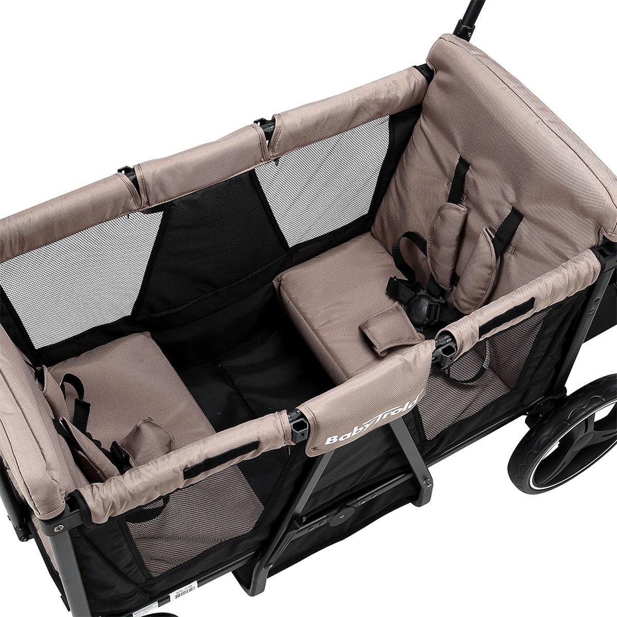 BabyTrold Adventure Bollerwagen für Kinder 2-Sitzer faltbar mit XXL-Verdeck