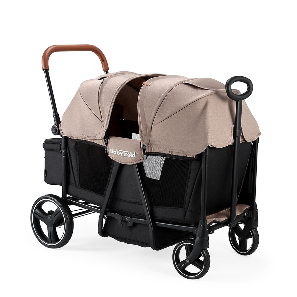 BabyTrold Adventure Bollerwagen für Kinder 2-Sitzer faltbar mit XXL-Verdeck
