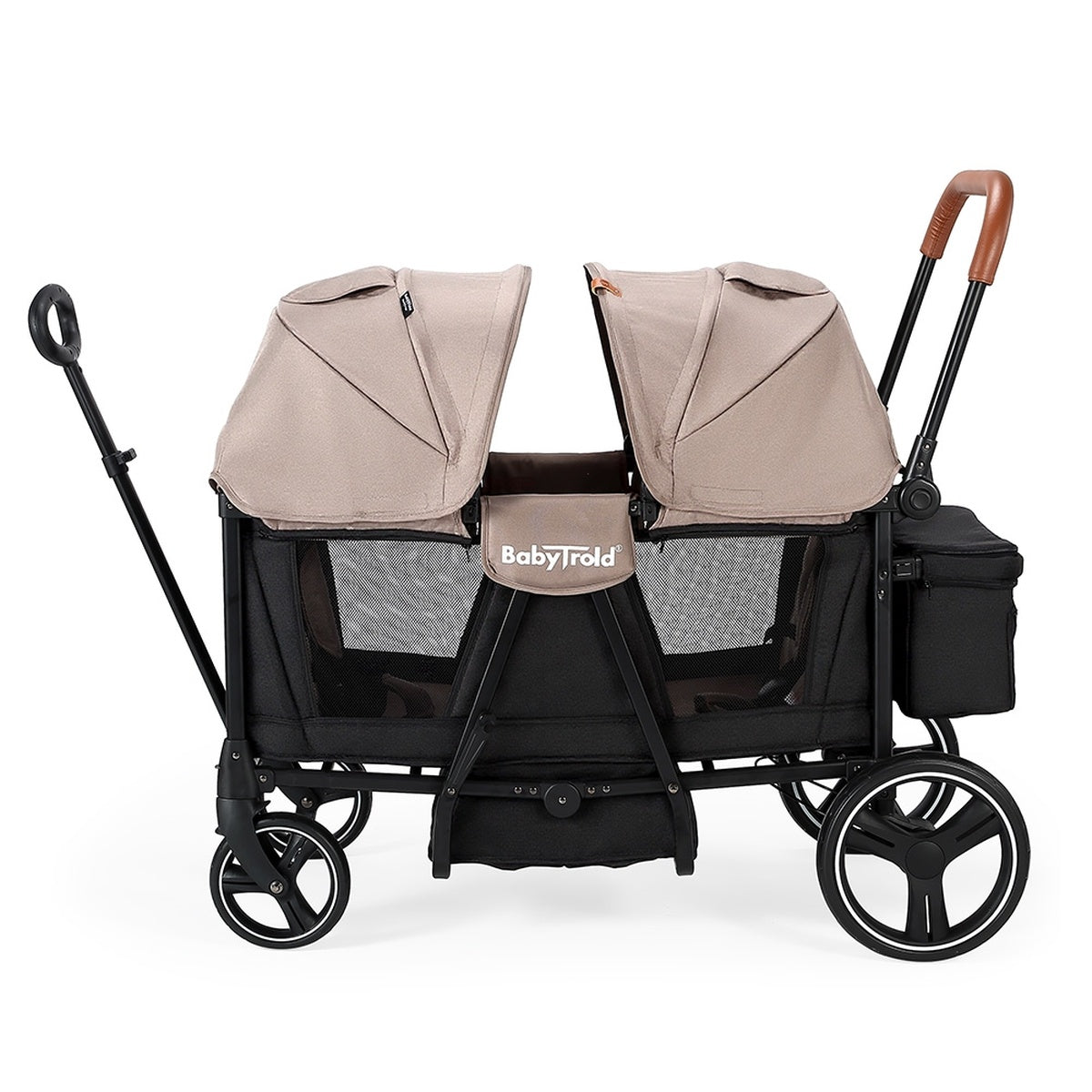 BabyTrold Adventure Bollerwagen für Kinder 2-Sitzer faltbar mit XXL-Verdeck