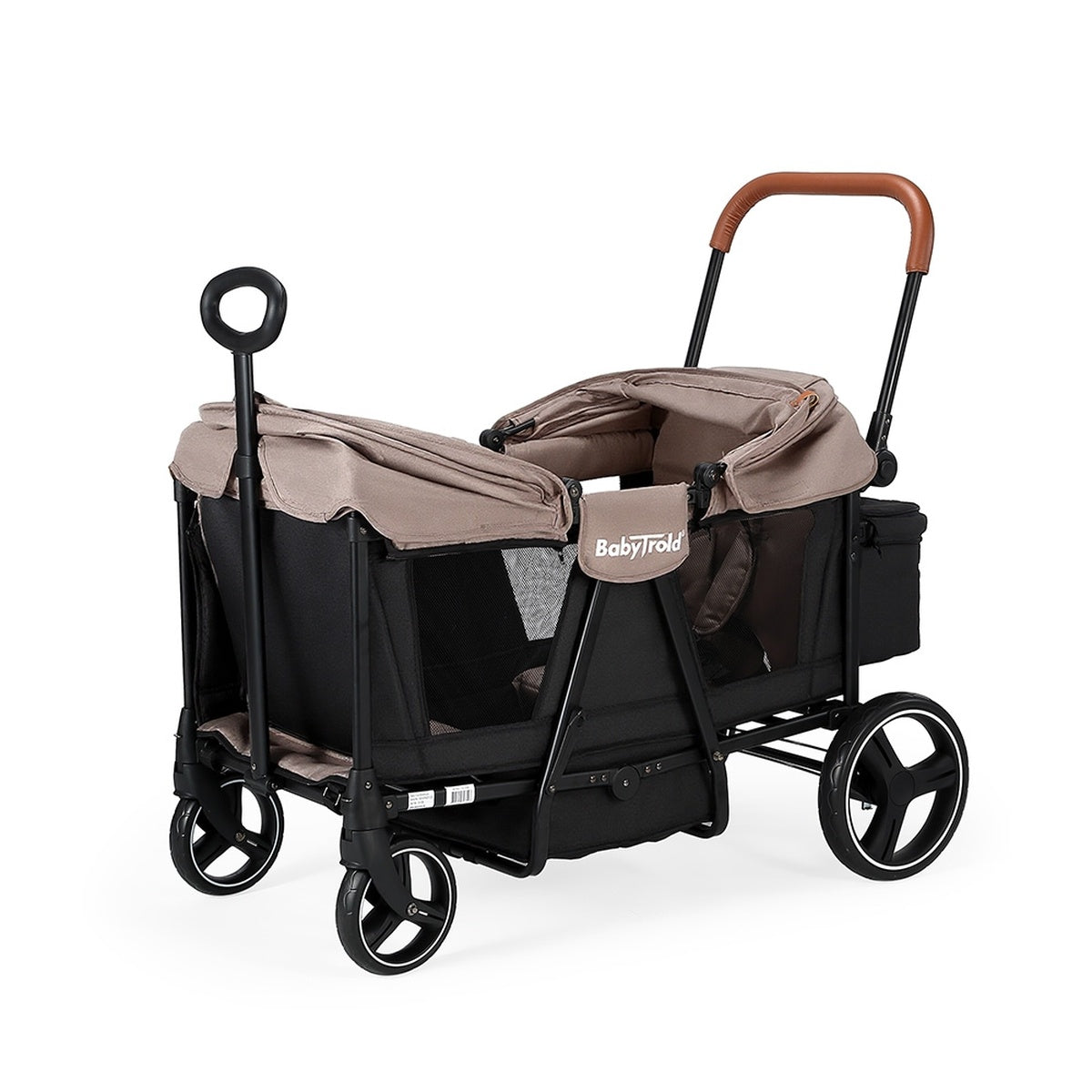BabyTrold Adventure Bollerwagen für Kinder 2-Sitzer faltbar mit XXL-Verdeck