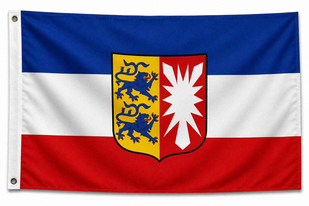 Flagge Schleswig-Holstein 90 x 150 cm Fahne mit 2 Ösen 100g/m² Stoffgewicht Hissflagge
