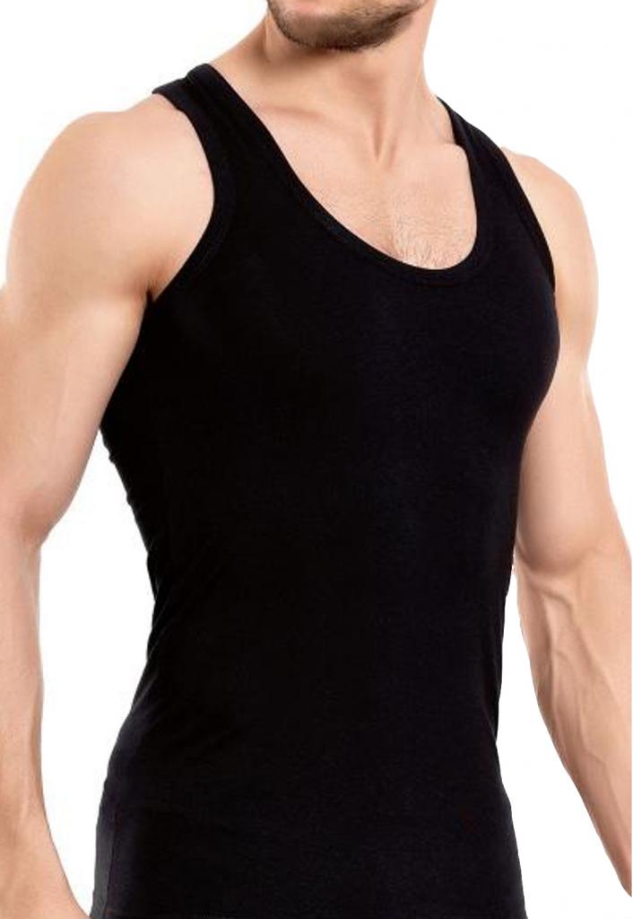 4 x Herren Feinripp Unterhemd Tank Top schwarz & weiß - Gr. S-3XL von Garcia Pescara aus Baumwolle