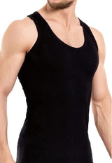 4 x Herren Feinripp Unterhemd Tank Top schwarz & weiß - Gr. S-3XL von Garcia Pescara aus Baumwolle