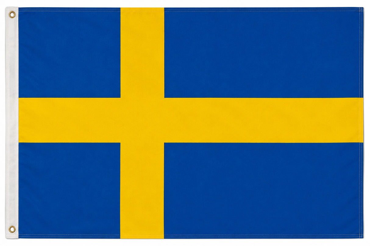 Flagge Schweden 90 x 150 cm Fahne mit 2 Ösen 100g/m² Stoffgewicht Hissflagge für Mast
