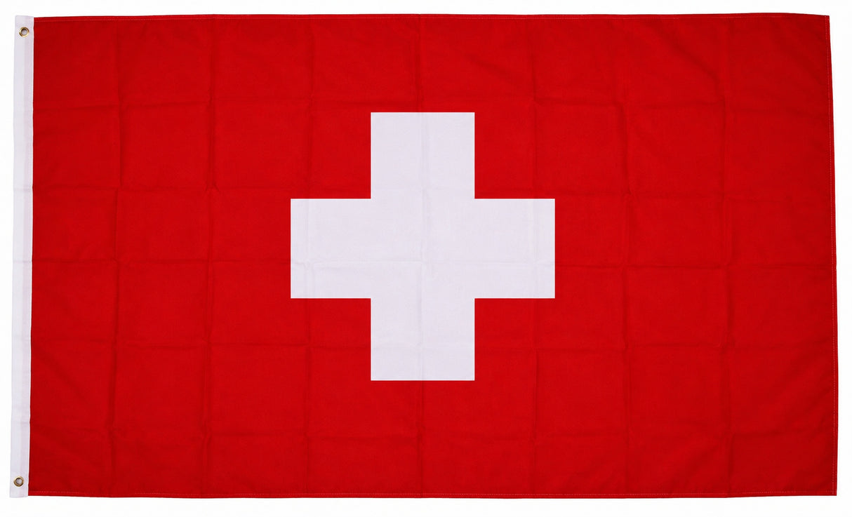 XXL Flagge Schweiz 250 x 150 cm Fahne mit 3 Ösen 100g/m² Stoffgewicht Hissflagge Hiss