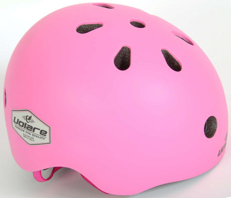Weitere Seitenansicht Kinderhelm in pink für Mädchen mit Volare Logo