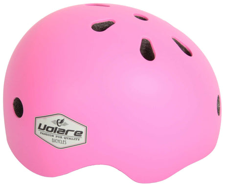 Seitenansicht Kinderhelm in pink für Mädchen mit Volare Logo