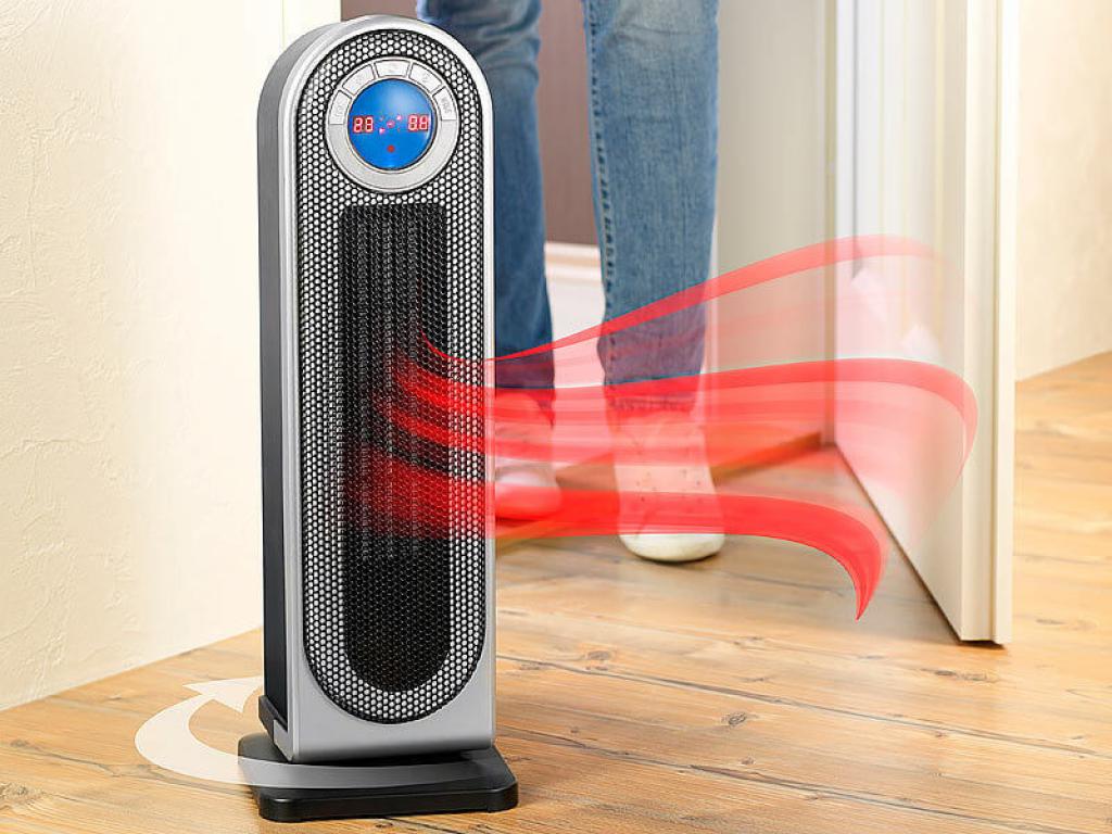 Sichler Digitaler Keramik-Heizlüfter NC-5460-911 mit Thermostat & Oszillation, FB, 2.000 W
