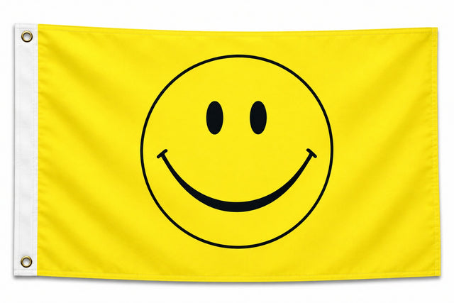Flagge SMILEY gelb 90 x 150 cm mit 2 Messingösen
