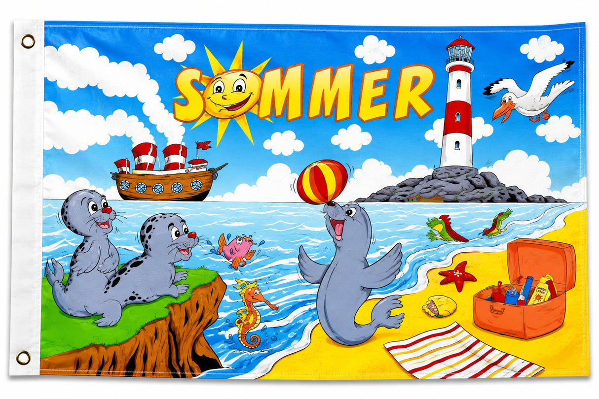 Flagge SOMMER LEUCHTTURM 90 x 150 cm