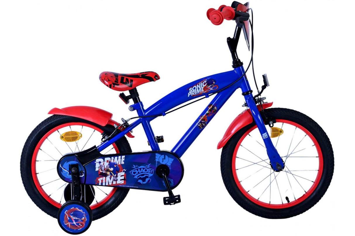 Volare Sonic Prime Kinderfahrrad für Jungen - 16 Zoll in Blau und Rot mit Zweihandbremsen