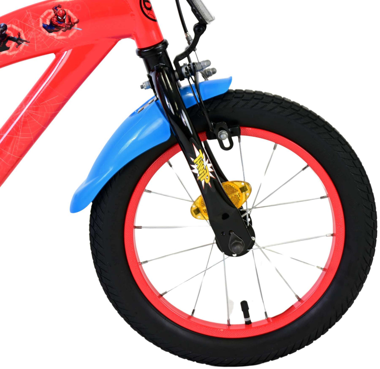 Volare Marvel Spider-Man Kinderfahrrad für Jungen - 14 Zoll in Rot/Blau