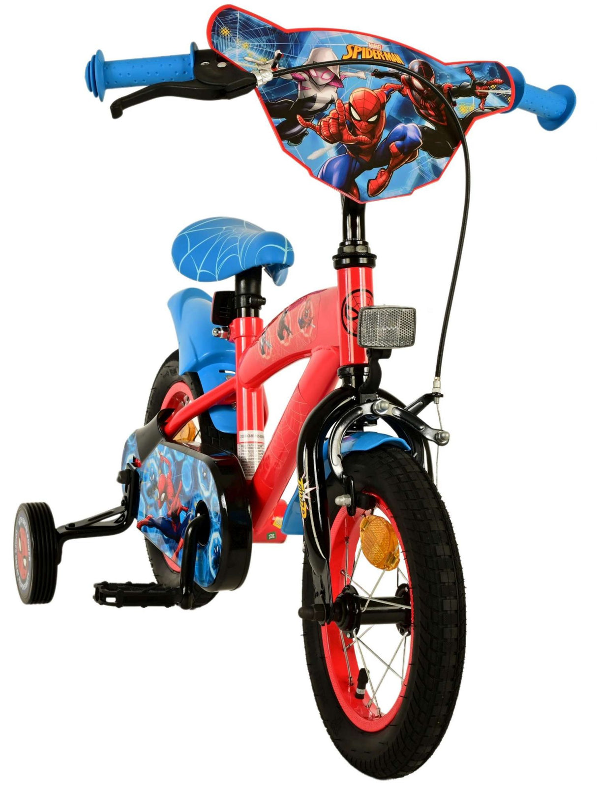 Volare Spider-Man Kinderfahrrad - Jungen - 12 Zoll - Blau/Rot