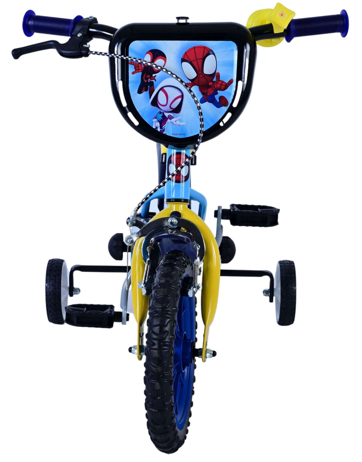 Volare Spidey Kinderfahrrad für Jungen - 12 Zoll - Blau mit Sicherheitsmerkmalen