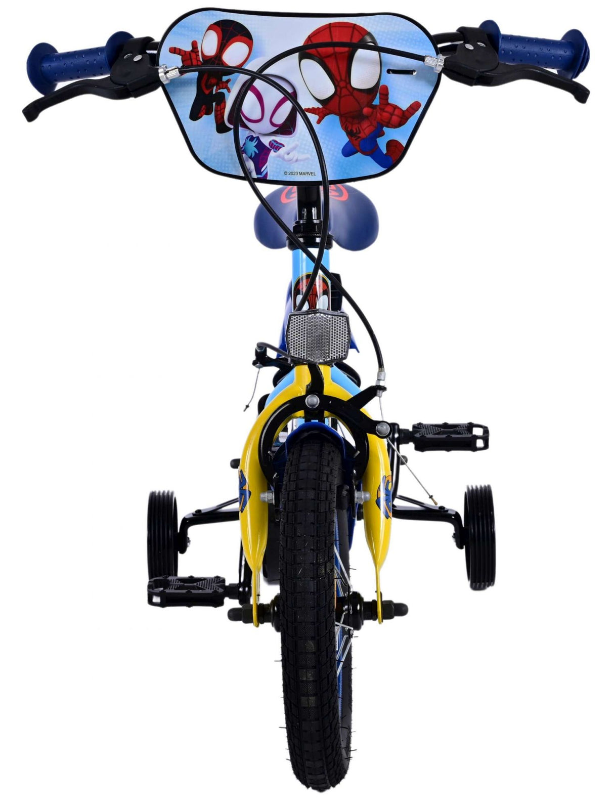 Volare Spider-Man 12 Zoll Kinderfahrrad Blau - Sicherheit, Komfort und Spaß in einem!