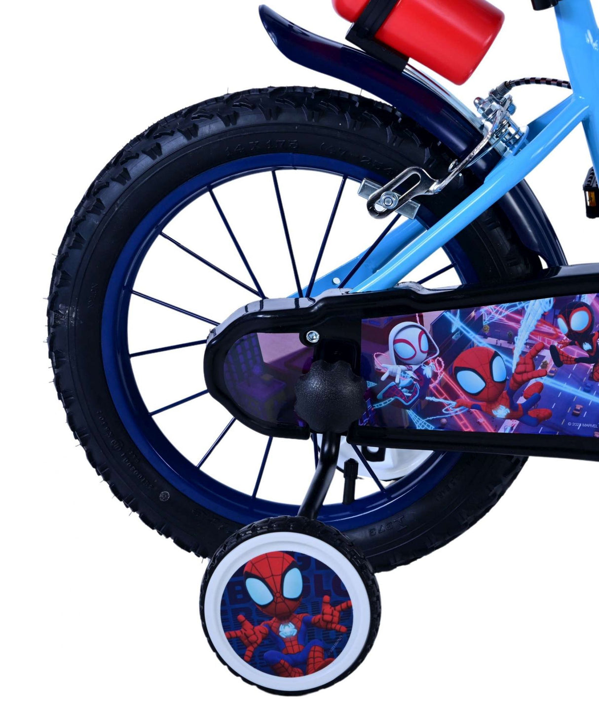 Volare Spidey Kinderfahrrad für Jungen - 14 Zoll - Blau mit Zweihandbremsen