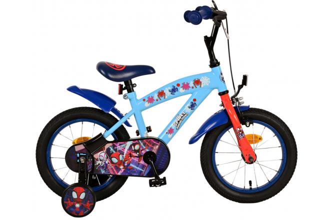 Volare Offiziell lizenziertes Marvel Spidey 14-Zoll-Kinderfahrrad in Blau - Sicherheit, Spaß und Abenteuer für Ihr Kind!