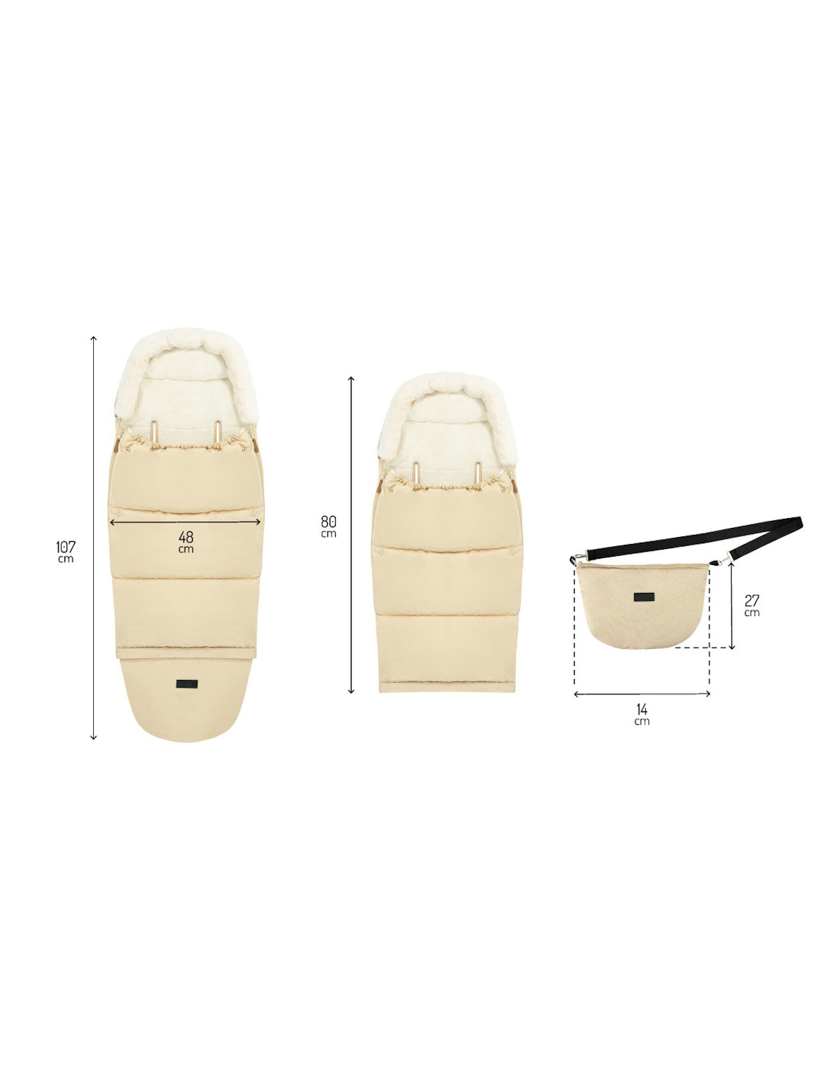 MoMi SARDI 2in1 Fußsack in gewählter Farbe für Kinderwagen, Buggy & Schlitten