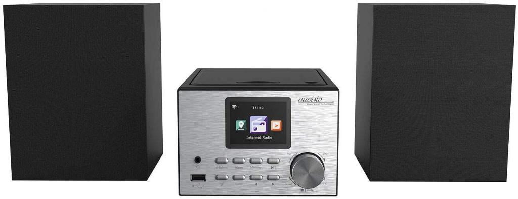auvisio IRS-500.mini Micro-Stereoanlage mit Webradio, DAB+, FM, CD, Bluetooth, USB, 60 Watt