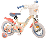 Volare Disney Stitch 12-Zoll-Kinderfahrrad Creme Koralle Blau mit Handbremse, Rücktrittbremse und abnehmbaren Stützrädern