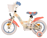 Volare Disney Stitch 12-Zoll-Kinderfahrrad Creme Koralle Blau mit Handbremse, Rücktrittbremse und abnehmbaren Stützrädern