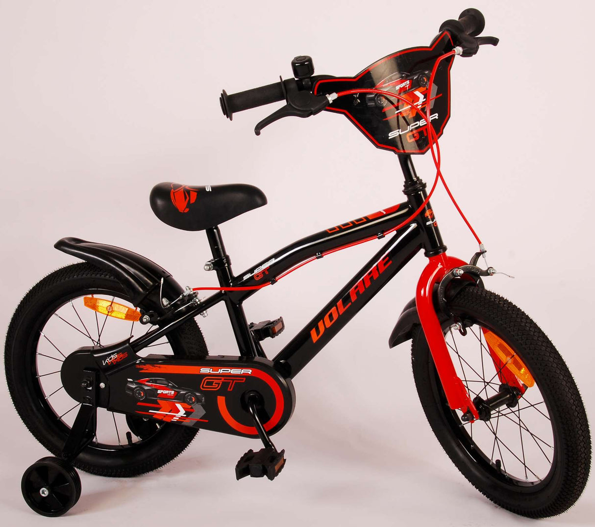 Volare Super GT Kinderfahrrad - Jungen - 16 Zoll - Rot - Zweihandbremsen