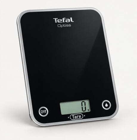 Tefal Digitale Küchenwaage in Schwarz schräg im Profil