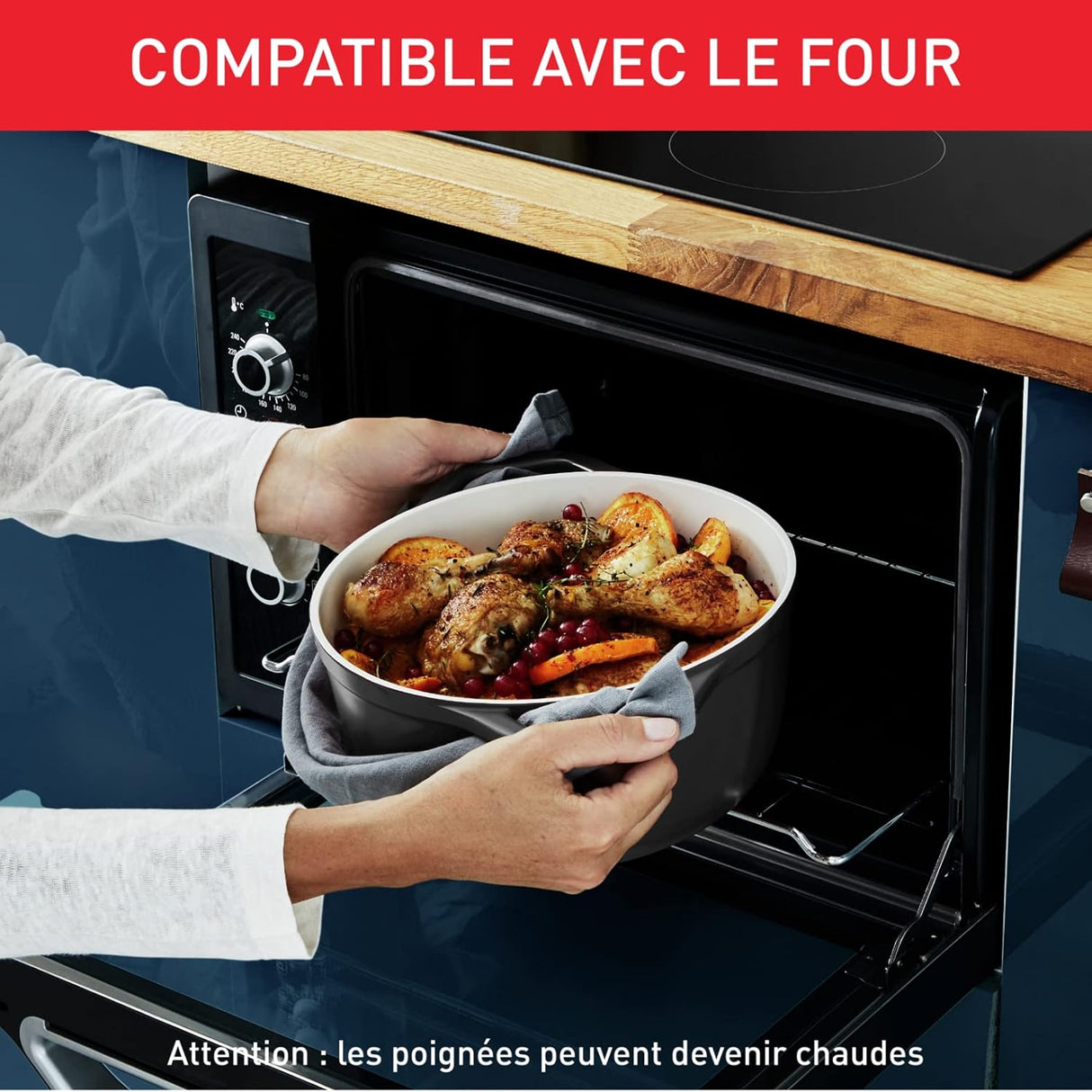Tefal E2554604 Kochtopf mit Hinweis auf Backofengeeignet
