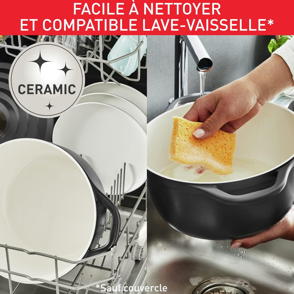 Tefal E2554604 Kochtopf Spülmaschinengeeignet und leicht zu reinigen