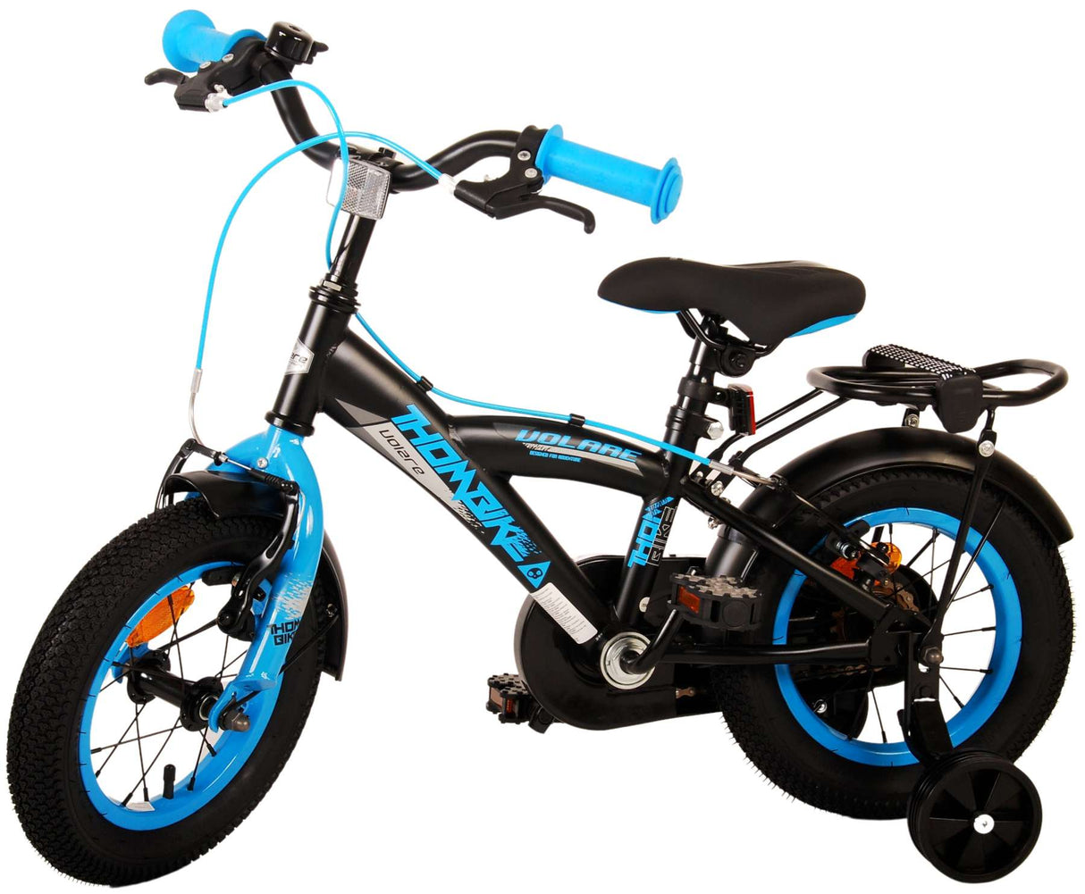 B-WARE - Volare Thombike Kinderfahrrad - Jungen - 12 Zoll - Schwarz Blau - Zweihandbremsen