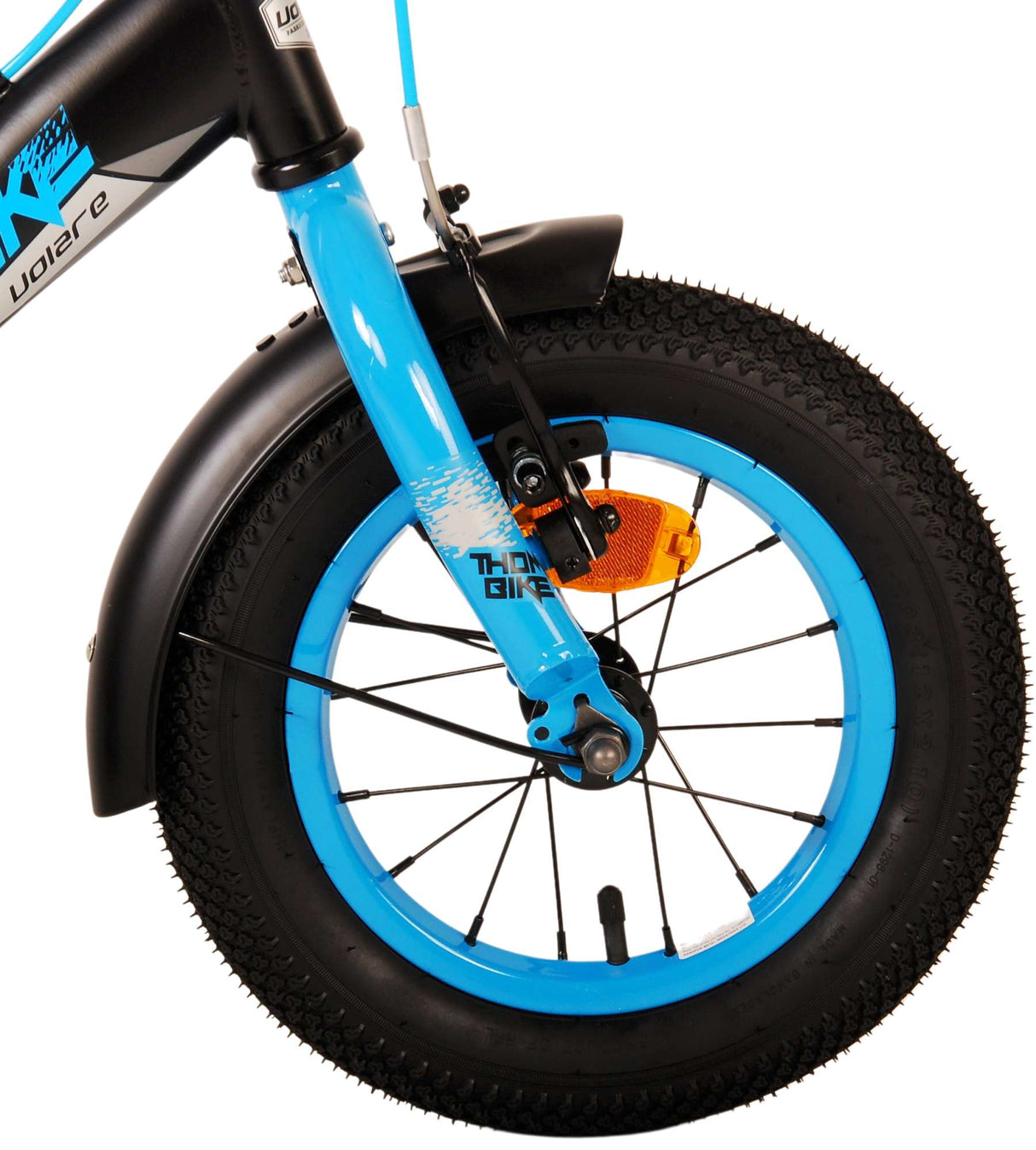 B-WARE - Volare Thombike Kinderfahrrad - Jungen - 12 Zoll - Schwarz Blau - Zweihandbremsen