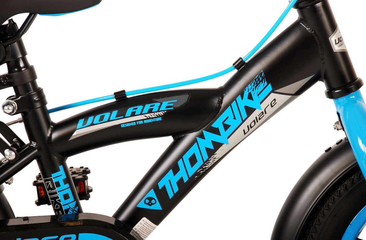 B-WARE - Volare Thombike Kinderfahrrad - Jungen - 12 Zoll - Schwarz Blau - Zweihandbremsen