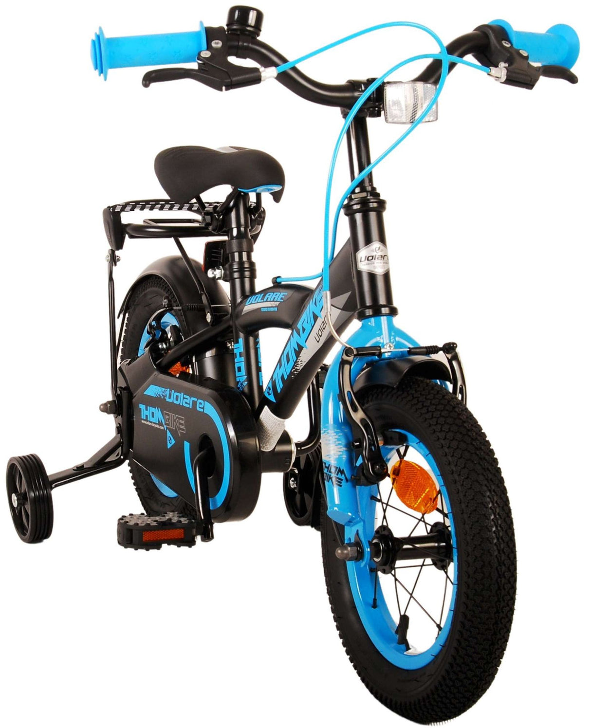 B-WARE - Volare Thombike Kinderfahrrad - Jungen - 12 Zoll - Schwarz Blau - Zweihandbremsen