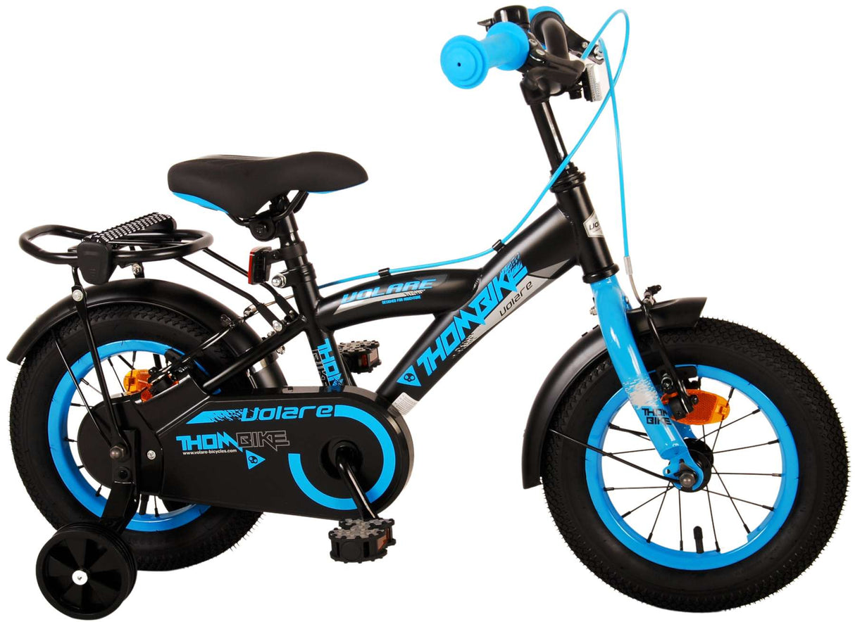 B-WARE - Volare Thombike Kinderfahrrad - Jungen - 12 Zoll - Schwarz Blau - Zweihandbremsen