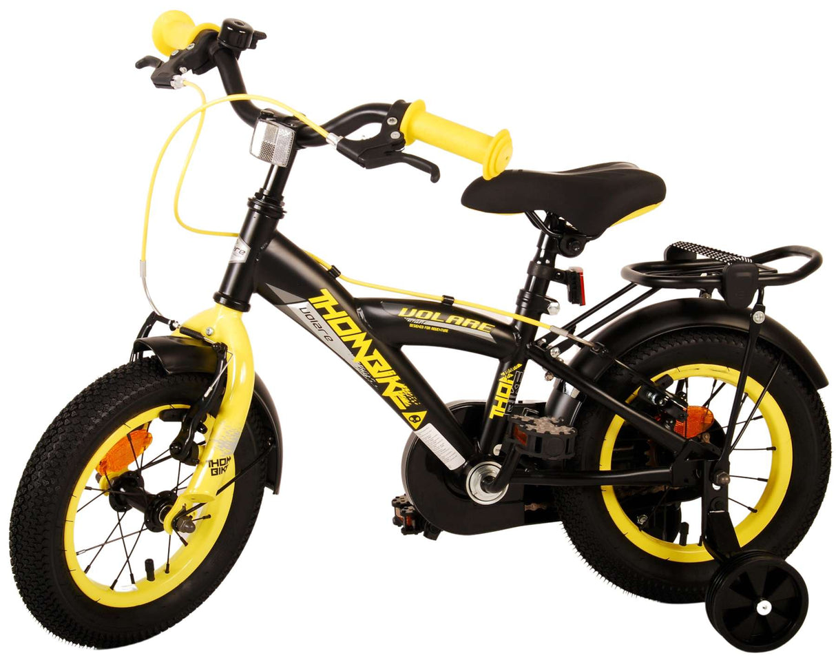Volare Thombike Kinderfahrrad - Jungen - 12 Zoll - Schwarz Gelb - Zweihandbremsen