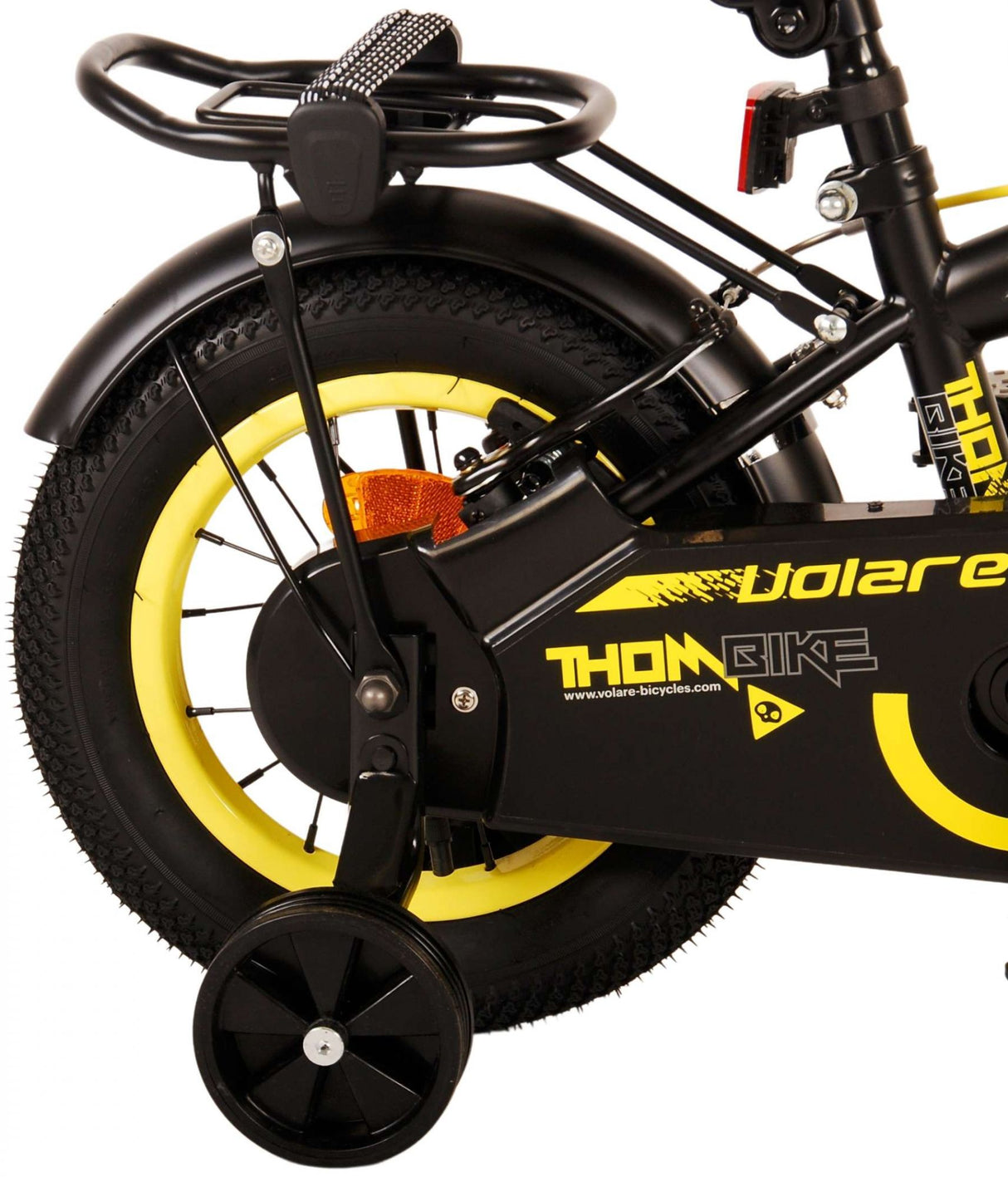 Volare Thombike Kinderfahrrad - Jungen - 12 Zoll - Schwarz Gelb - Zweihandbremsen
