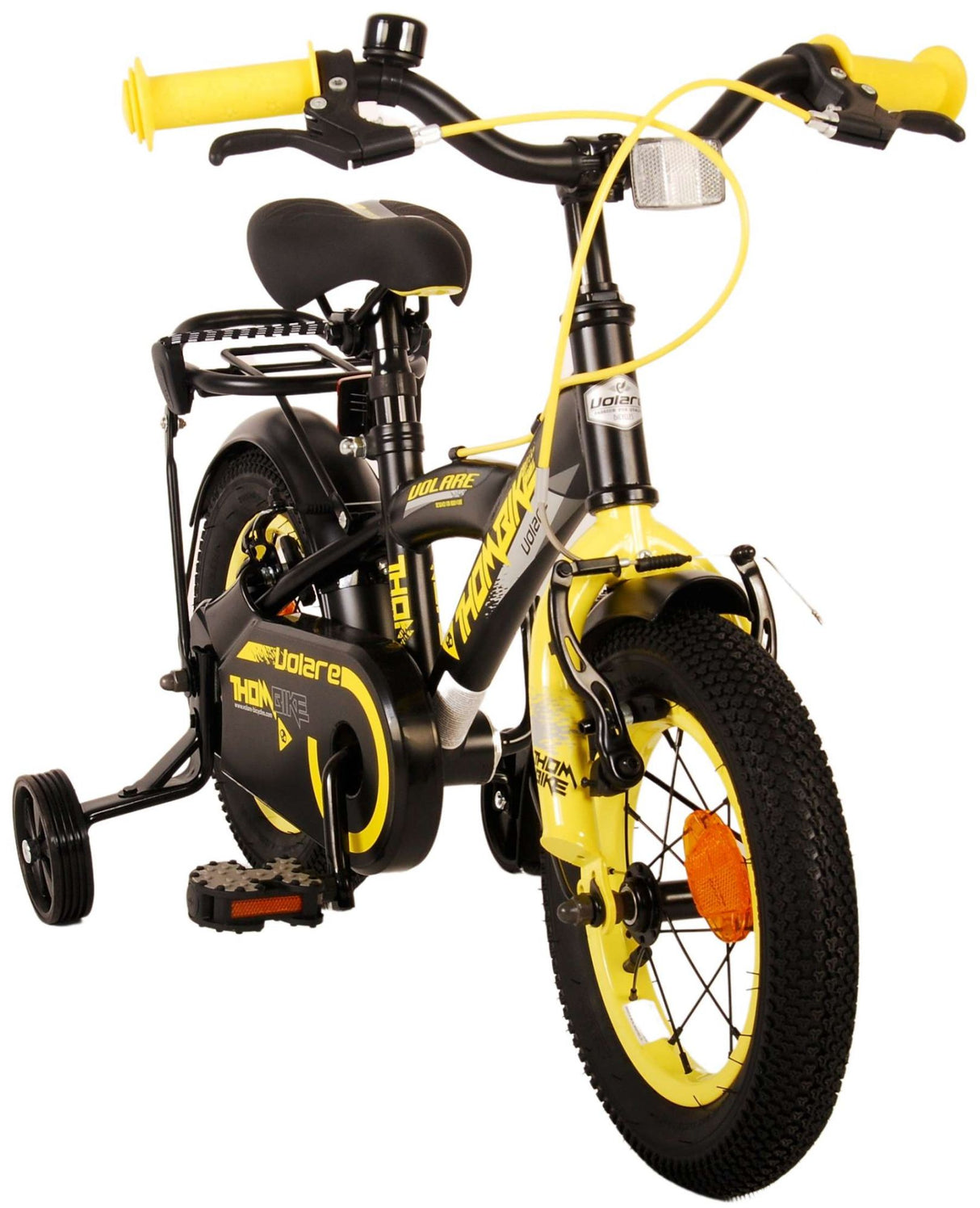 Volare Thombike Kinderfahrrad - Jungen - 12 Zoll - Schwarz Gelb - Zweihandbremsen