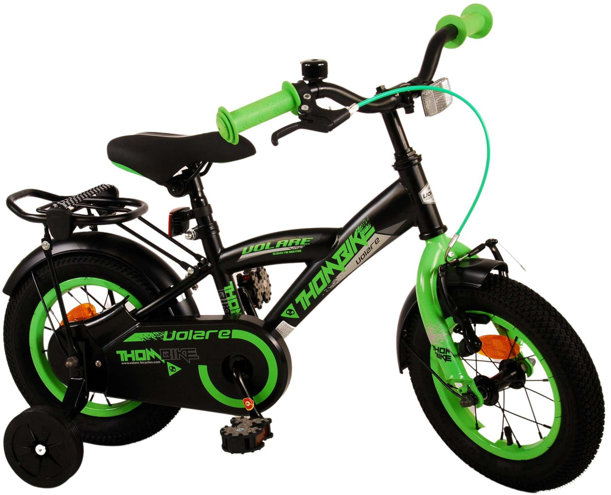 Volare Thombike Kinderfahrrad - Jungen - 12 Zoll - Schwarz Grün