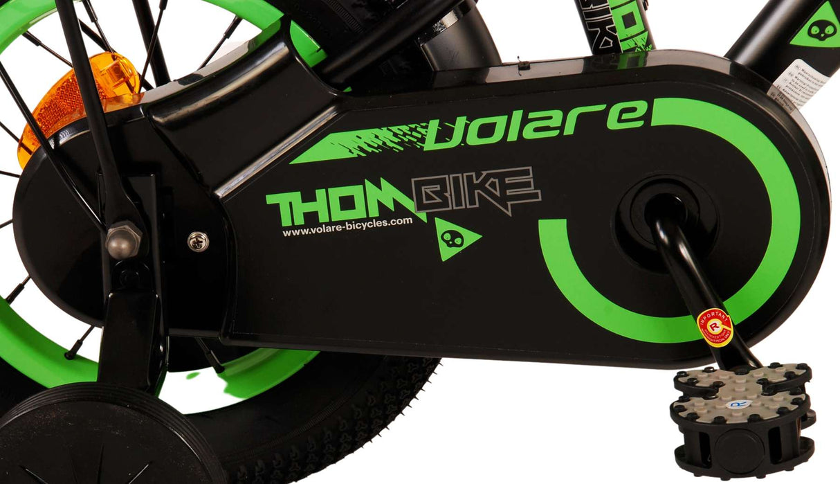 Volare Thombike Kinderfahrrad - Jungen - 12 Zoll - Schwarz Grün