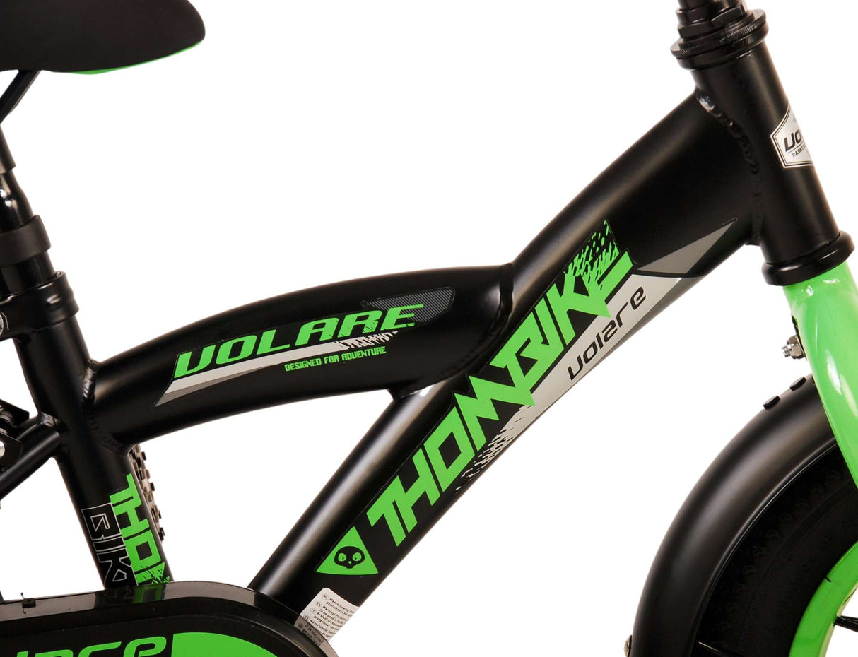 Volare Thombike Kinderfahrrad - Jungen - 12 Zoll - Schwarz Grün