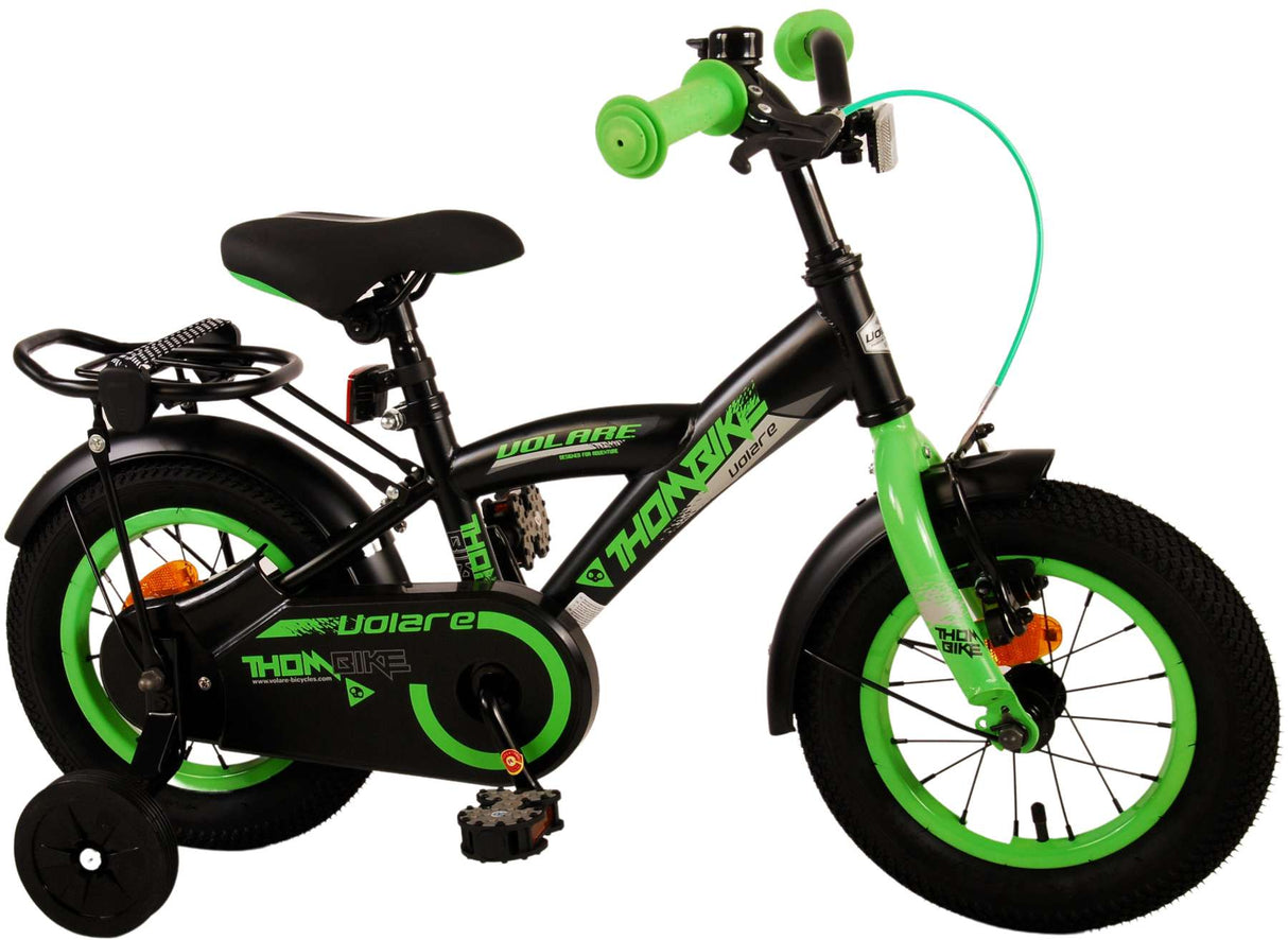 Volare Thombike Kinderfahrrad - Jungen - 12 Zoll - Schwarz Grün