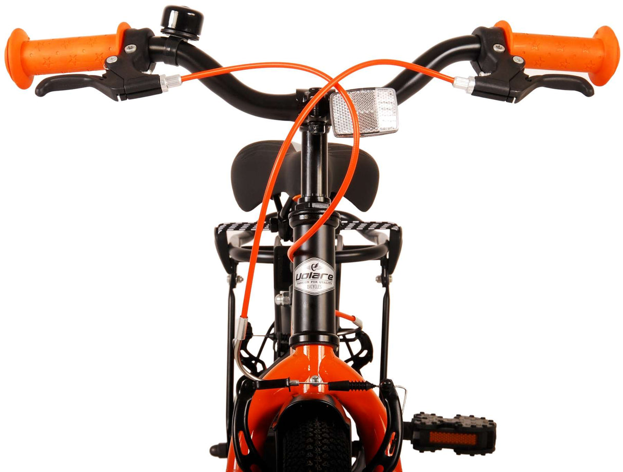 Volare Thombike Kinderfahrrad - Jungen - 12 Zoll - Schwarz Orange - Zweihandbremsen