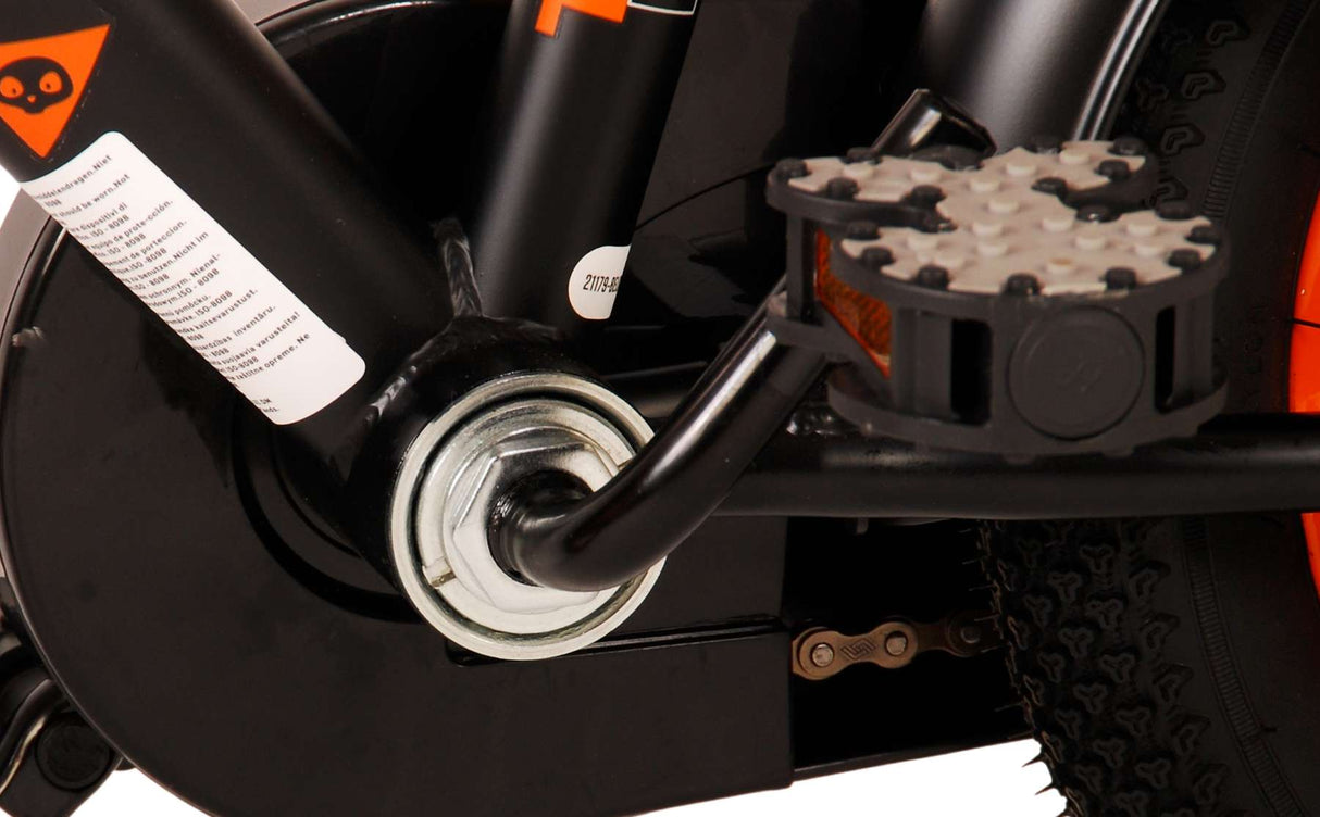 Volare Thombike Kinderfahrrad - Jungen - 12 Zoll - Schwarz Orange - Zweihandbremsen