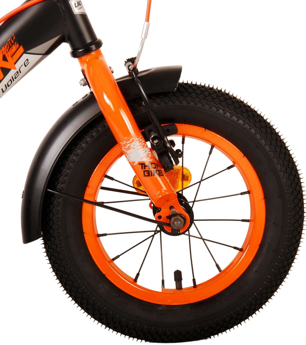 Volare Thombike Kinderfahrrad - Jungen - 12 Zoll - Schwarz Orange - Zweihandbremsen