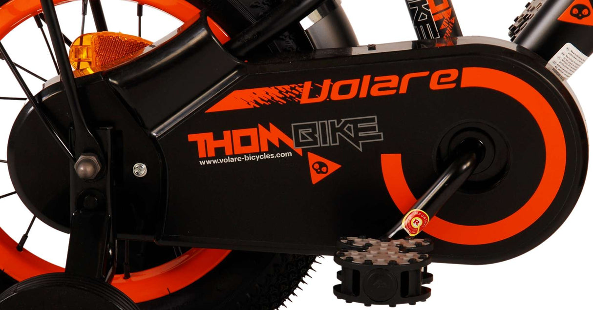 Volare Thombike Kinderfahrrad - Jungen - 12 Zoll - Schwarz Orange
