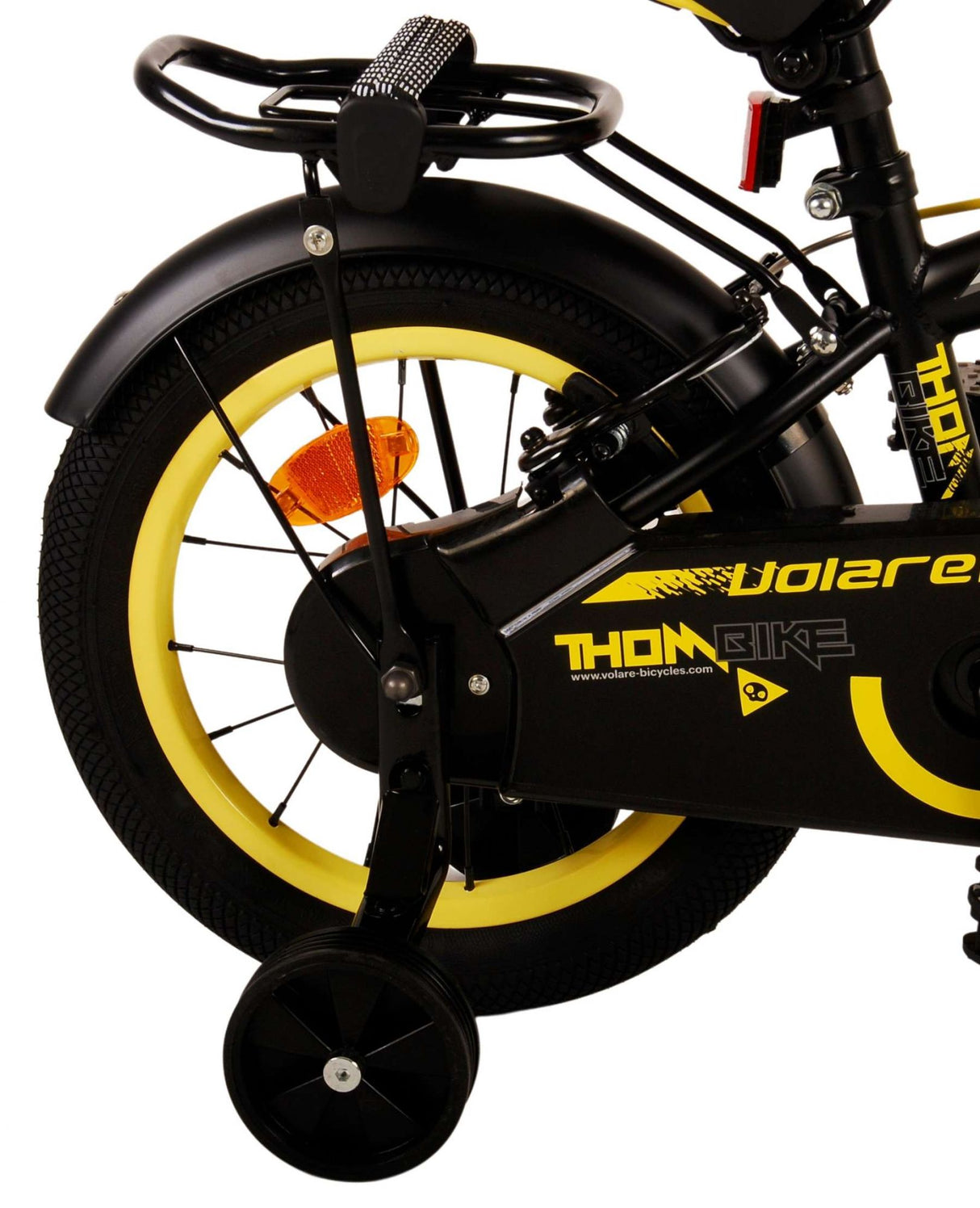 Volare Thombike Kinderfahrrad - Jungen - 14 Zoll - Schwarz Gelb - Zweihandbremsen