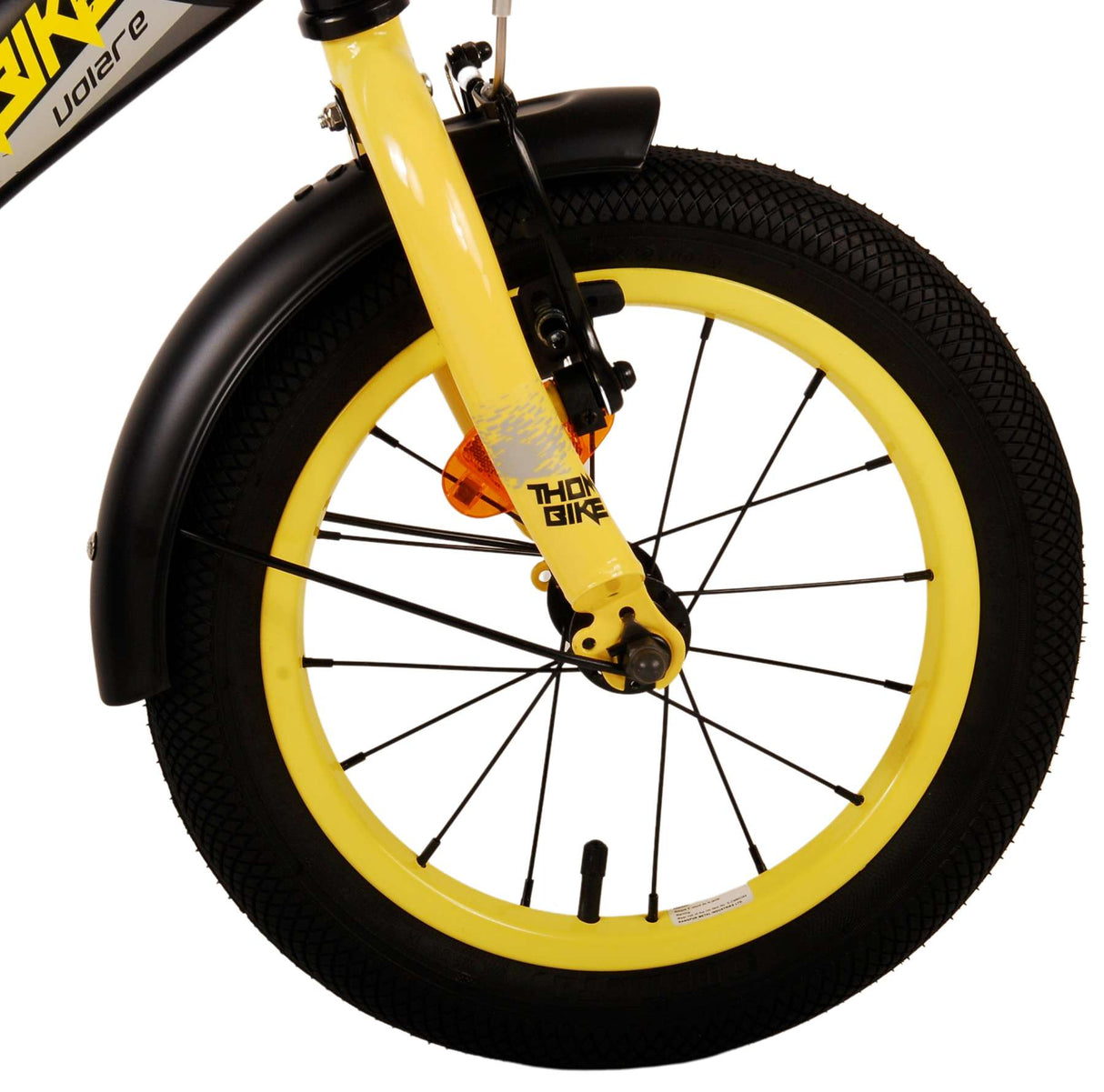 Volare Thombike Kinderfahrrad - Jungen - 14 Zoll - Schwarz Gelb - Zweihandbremsen