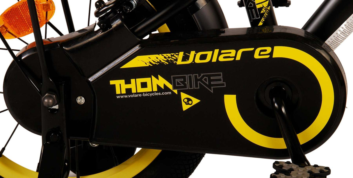 Volare Thombike Kinderfahrrad - Jungen - 14 Zoll - Schwarz Gelb - Zweihandbremsen