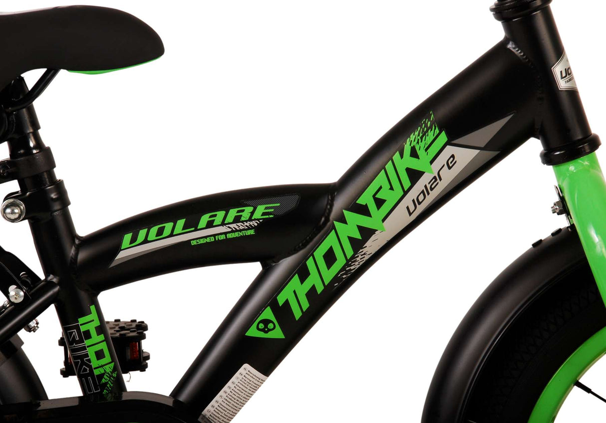 Volare Thombike Kinderfahrrad - Jungen - 14 Zoll - Schwarz Grün