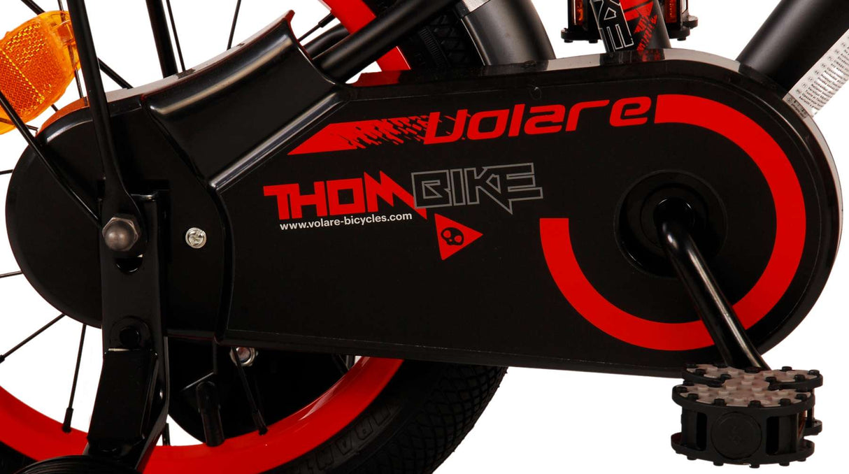 Volare Thombike Kinderfahrrad - Jungen - 14 Zoll - Schwarz Rot